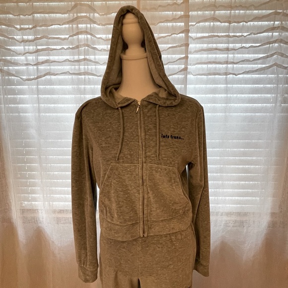iets frans Zipper Front Hoodie & Sweatpants, Size M, Gray Sweatsuit Tracksuit. - Picture 5 of 15